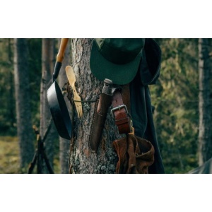 Cutit Morakniv Garberg GRAND din inox , cu teaca de piele pentru outdoor, vanatoare, bushcraft - Img 9