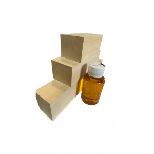 Set 4 blocuri din lemn de tei pentru cioplit 47 x 47 mm cu 100 ml ulei tung - Img 1