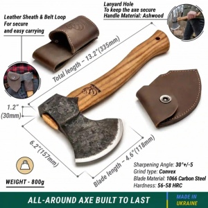 AX3 Topor de despicat / universal Woodcraft Bushcraft, BeaverCraft - Img 5