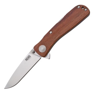 Briceag SOG - Twitch II - Drop Point, Satin, Maner din lemn - Img 2