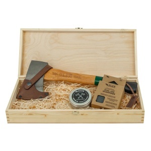 Set cadou Topor Yankee Hatchet cu teaca din piele, Adler - Img 2