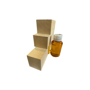 Set 4 blocuri din lemn de tei pentru cioplit 47 x 47 mm cu 100 ml ulei tung - Img 2