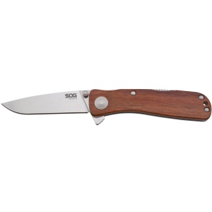 Briceag SOG - Twitch II - Drop Point, Satin, Maner din lemn - Img 1