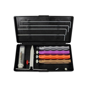 Set DELUXE de ascutire de precizie a cutitelor cu 4 pietre diamantate LANSKI
