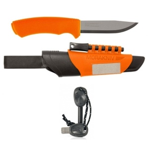 Pachet promo Cutit Morakniv Bushcraft Survival Orange si Amnar Swedish FireSteel BIO army 2in1, Light My Fire - Img 1
