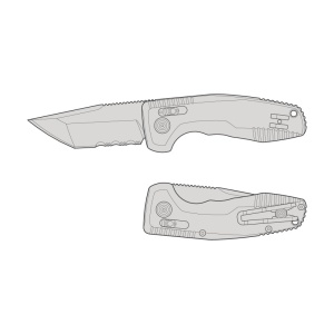 Briceag automat SOG - TAC AU - Compact - Tanto - Partial Serrated - Img 12