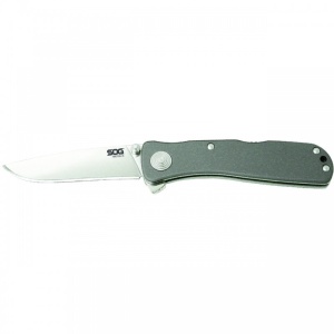 Briceag SOG - Twitch II-Drop Point, Satin, Maner aluminiu - Img 1