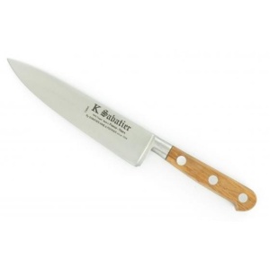 Cutit de gatit, lungime 15cm, otel carbon, maner din lemn de maslin, Sabatier Au Carbone-Olive. - Img 1