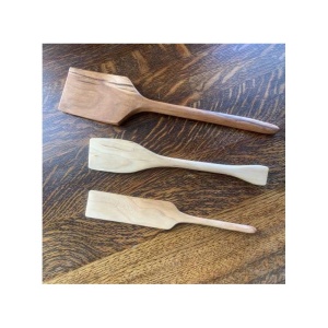 Set 2 linguri si spatula de cioplit din lemn de cires - Img 8