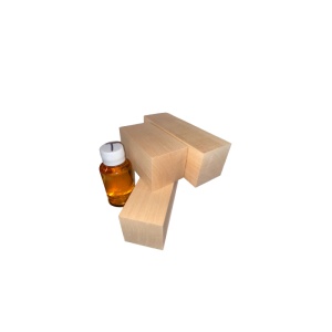 Set 3 blocuri de lemn de cires pentru cioplit 50x50mm cu 50 ml ulei tung - Img 1