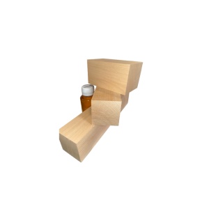 Set 3 blocuri de lemn de cires pentru cioplit 50x50mm cu 50 ml ulei tung - Img 2