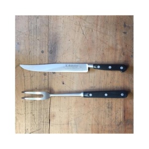 Set cutit si furculita curbata- speciale pentru gratar, lungime 23cm, Sabatier Authentique - Img 1