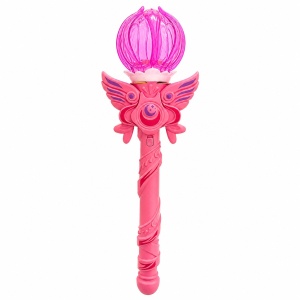 Baghetă magică cu lumini LED, roz 38 cm – jucărie copii cu efecte luminoase
