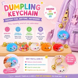 Breloc Dumpling Kawaii pentru Chei și Ghiozdan, Model Colorat, Aleatoriu - Img 3