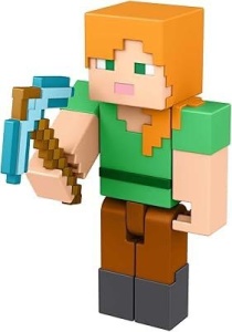Figurina pixelata cu sabie, personaj joc verde si maro, 33 cm - Img 2