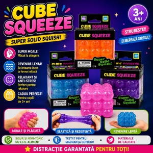 Jucarie antistres Cube Squeeze Bubble 5.5cm, moale si elastica, culori aleatorii - Img 4