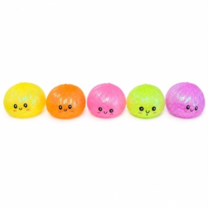 Jucărie Antistres Squishy Dumpling cu Bile din Gel și Sclipici 8.5 cm – Extra Moale - Img 2