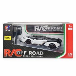 Masina RC metalica sport alba 1:24 cu telecomanda, usi functionale si acumulator - Img 3