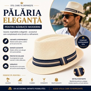 Pălărie Panama Bărbați Crem - Elegantă, Respirabilă și Versatilă pentru Vară - Img 2