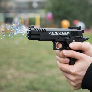 Pistol jucarie tip air sport, model realist, design ergonomic, negru - Img 4