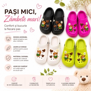 Set 12 Perechi Papuci Femei cu Ursuleț Decorativ, Mix Culori, Mărimi 36-41 - Img 2