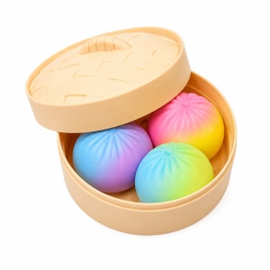Set de 3 Squishy Galuscute Antistres Slow Rising 5cm, Culori Pastel Aleatorii - Img 3