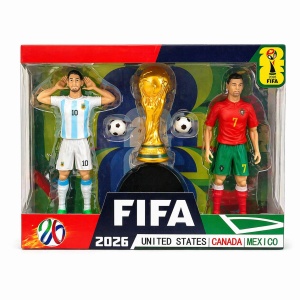 Set Figurine Fotbaliști 24 cm – Cu Trofeu Tip Cupă și 2 Mingi de Fotbal - Img 2
