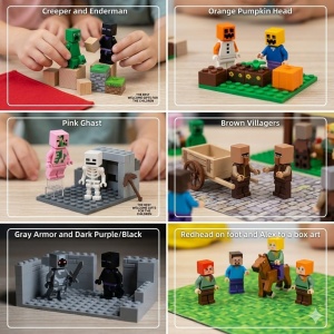 Set format din 12 figurine tip blocuri de constructie, personaje fantasy pixelate - Img 2
