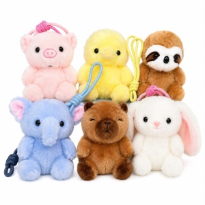Breloc Plus Animaluțe Pufoase , 12cm – Jucărie de Pluș cu Șnur, Model Aleatoriu, 6 Modele Drăgălașe, 3+ Ani - Img 2