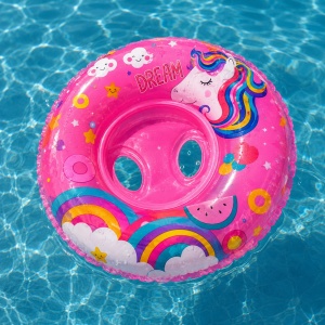 Colac Gonflabil Roz pentru Copii cu Unicorn – Colac Înot PVC Rezistent, 3-6 Ani