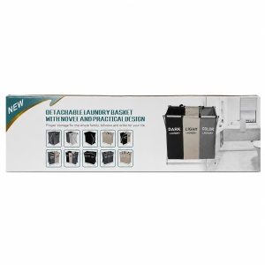 Cos de rufe pliabil cu 3 compartimente pentru sortare haine Dark Light Color - Img 2