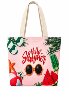 Geantă de Plajă Hello Summer – Colorată, Practică și Spațioasă