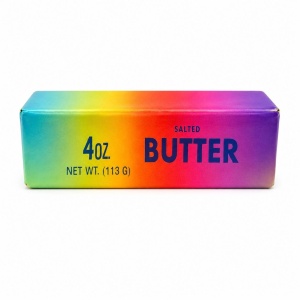 Jucarie antistres Butter Squishy Rainbow 13cm, model pachet de unt, culoare aleatorie - Img 2