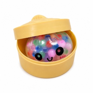 Jucărie Antistres Mini Squishy Dumpling cu Bile Gel si Lumini 5cm – Squishy Moale în Formă de Gălușcă, - Img 2