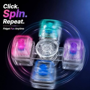Jucărie Breloc Antistres Spinner cu 5 Taste și Lumini LED | Fidget Spinner Luminos pentru Relaxare - Img 3