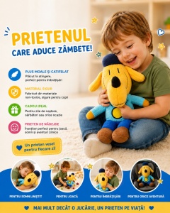 Jucărie de Plus Cățel 25 cm pentru Copii – Câine de Pluș Moale și Catifelat - Img 2