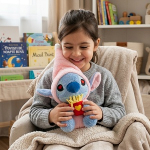 Jucărie de pluș Experiment 626 roz, cu cartofi prăjiți, 22 cm – pluș kawaii, moale, pentru copii - Img 2