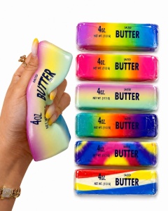 Jucărie Squishy Butter Rainbow 13 cm – Antistres Slow Rising, Model Unt Multicolor - Img 4