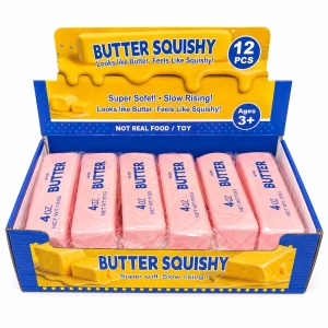 Jucărie Squishy Butter Roz 13 cm – Antistres, Super Moale, Slow Rising, pentru Copii și Adulți - Img 3