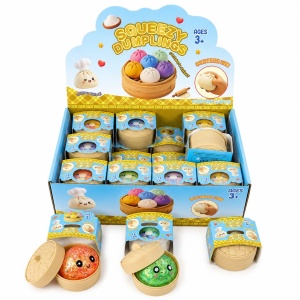 Jucărie Squishy Dumpling cu Sclipici 5,5 cm – Anti-Stres, Senzorială, Surprise Toy, Model Gălușcă - Img 2