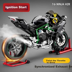 Macheta motocicleta sport 1:6 cu efecte lumini sunet si roata rotativa - Img 2
