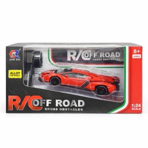 Masina RC metalica sport rosie 1:24 cu telecomanda, usi functionale si acumulator - Img 3