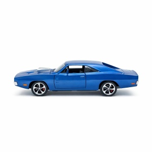 Masinuta muscle car aliaj metalic scara 1:32, albastru metalizat cu capota sport, roti sport - Img 2