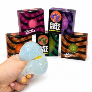 Minge antistres Squishy Fuzz Ball, textura catifelata, culoare aleatorie, 6cm - Img 3