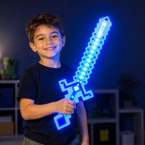 Sabie de jucărie albastra , cu lumini , 54 cm – sabie din plastic pentru copii - Img 3