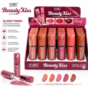 Set 24 Lip Gloss USHAS Beauty Kiss – Luciu Intens, Culori Naturale și Hidratare pentru Buze - Img 2