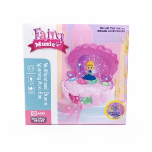Cutie muzicala Sirena cu Lumini si Muzica, Figurina Rotativa, 15 cm - Img 2