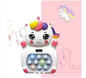 Joc interactiv pop it unicorn cu lumini si sunete, consola copii - Img 2
