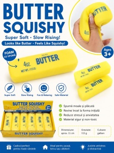 Jucărie Antistres Squishy Butter cu Spumă, Moale și Elastică, Model Unt, 11 cm