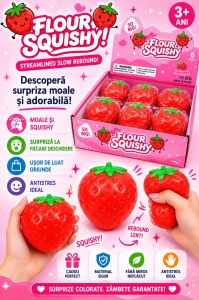 Jucărie Antistres Squishy Căpșună Gigant, Super Moale și Elastică, Model Squeeze Strawberry - Img 2